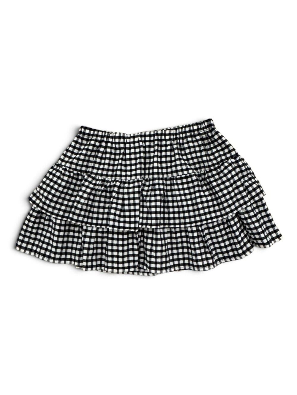 Wild Fable Black and White Gingham Tiered Skirt w/ shorts underneath - Size XS